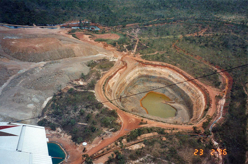 Sandy Flat Pit containing little water in February 1996