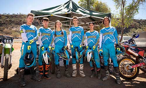 Group shot of dirt bike riders