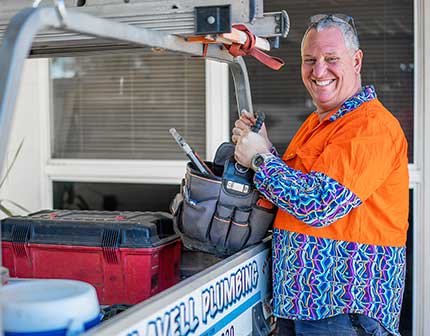 Plumber smiling