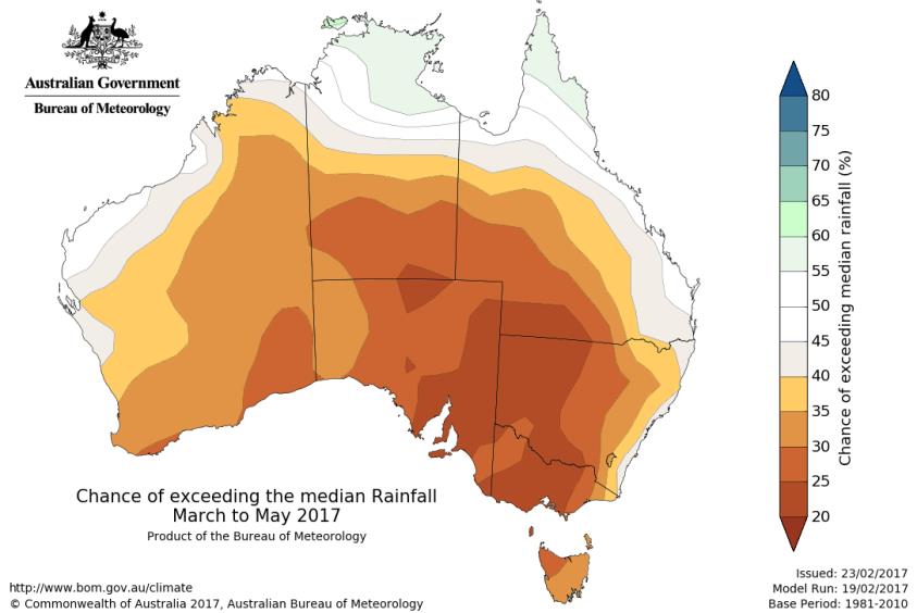 Rainfall maps. Sourced from the Australian Bureau of Meteorology