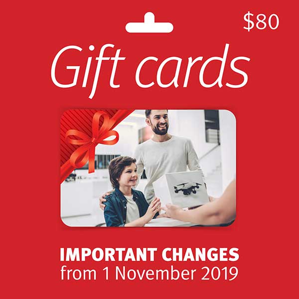 Important changes to gift cards from 1 November 2019