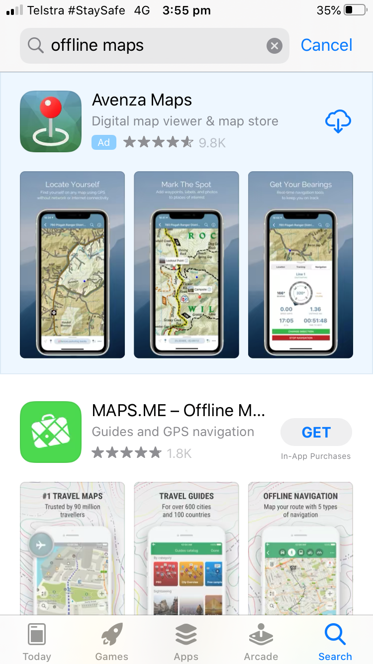 Offline map apps description