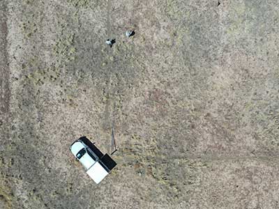 Aerial view of grazing exclosures