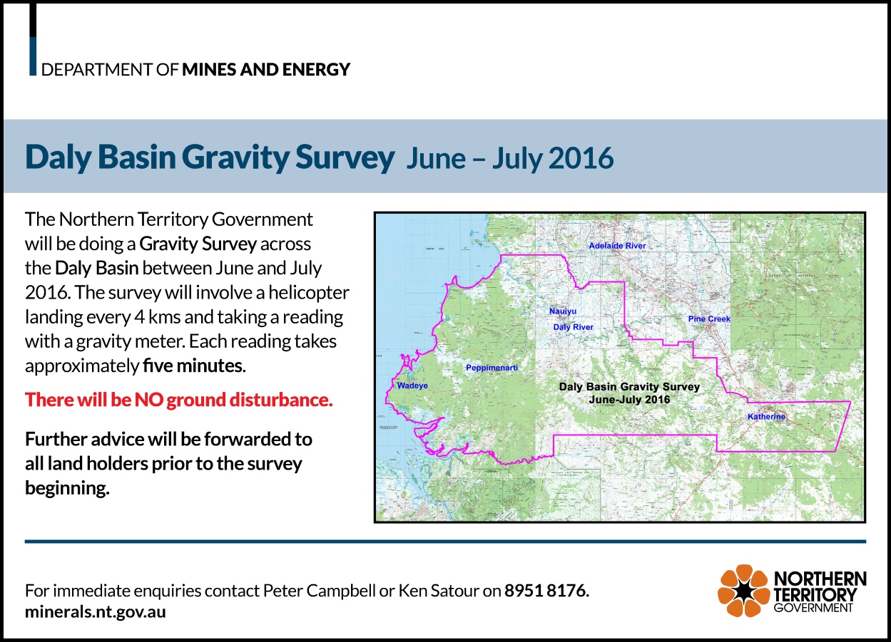 Daly Basin Gravity Survey June-July 2016