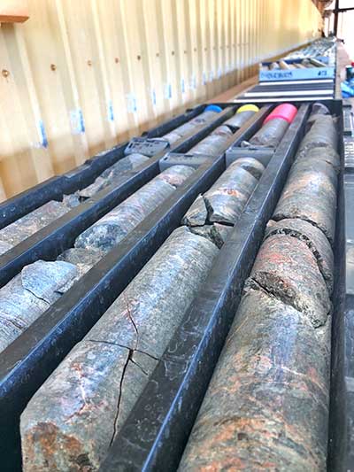Rows of core samples