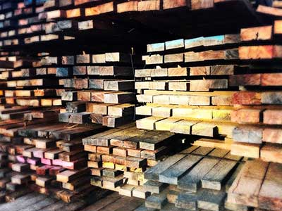 Stacks of timber planks