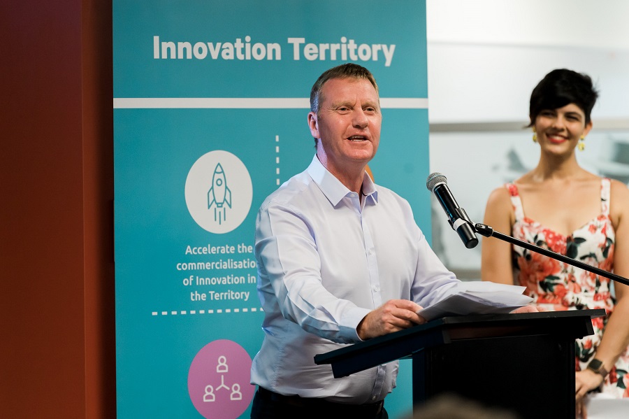 A speaker in the Innovation Territory event