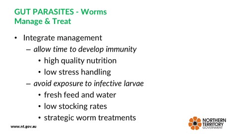 Figure 2. Recommended worm control