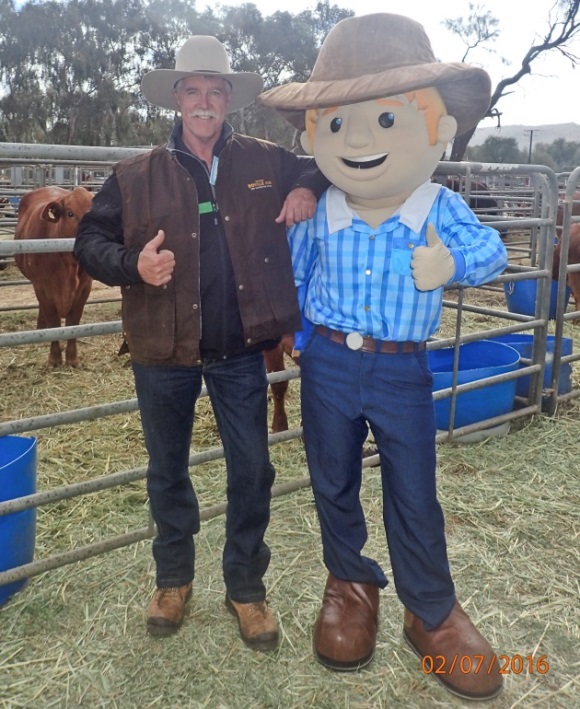 One of these characters is George the Farmer, the other is OMP Research Station Manager, Bryan Gill