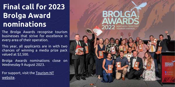 Final call for 2023 Brolga Award nominations, tourismnt.nt.gov.au