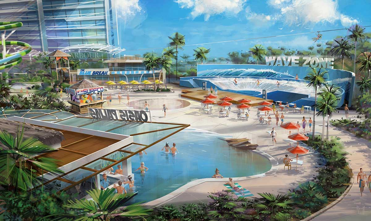 Concept drawing of the proposed water theme park in Darwin