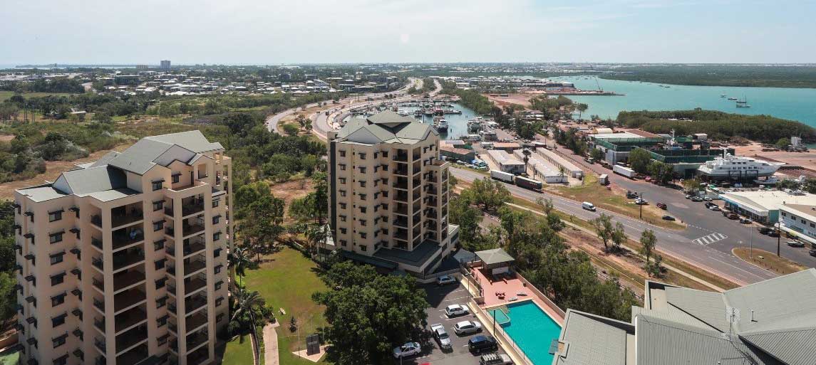 Aerial view of Darwin City