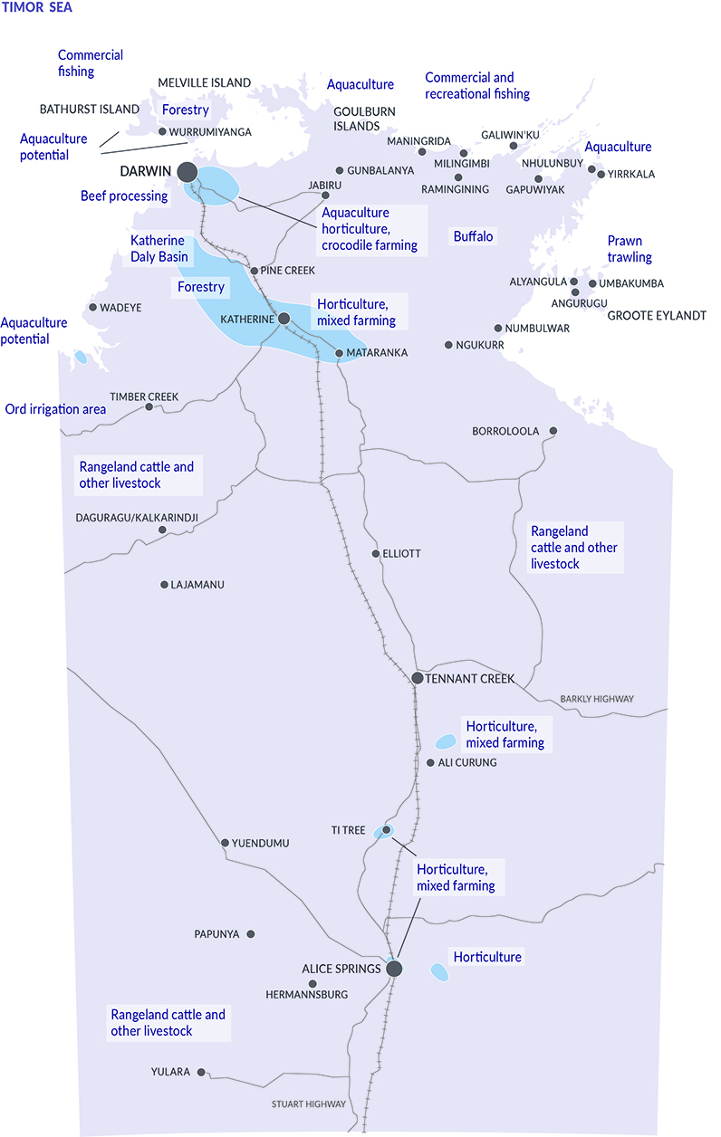 Figure 5: Agricultural and fishing areas in the Territory