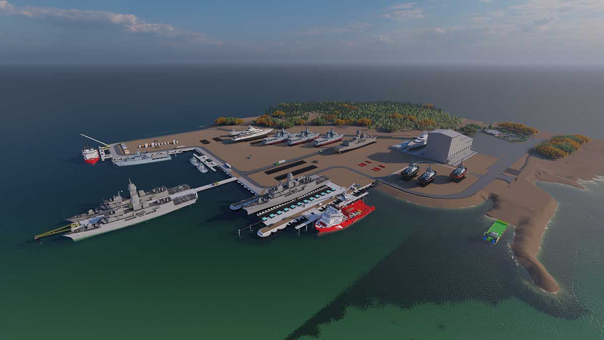 Aerial concept of proposed Darwin Ship Lift