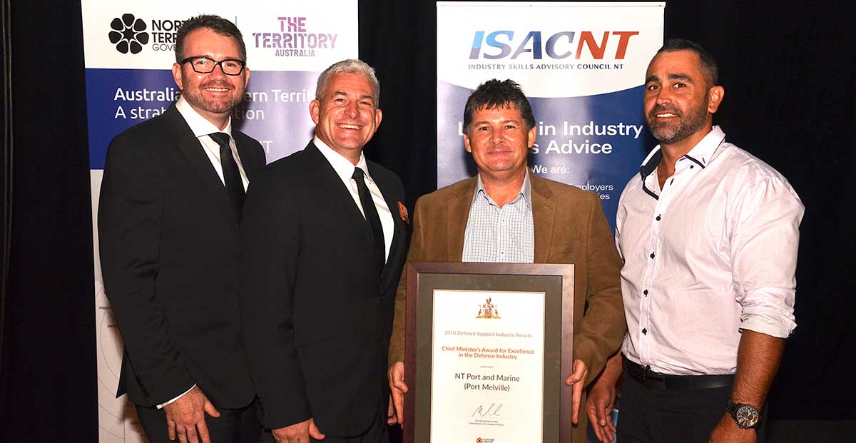 Group shot of NT Port and Marine received their Award for Excellence in the Defence Industry