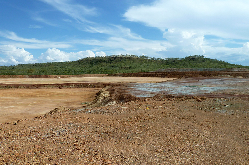 On-site looking east across the tailings dam (2013)